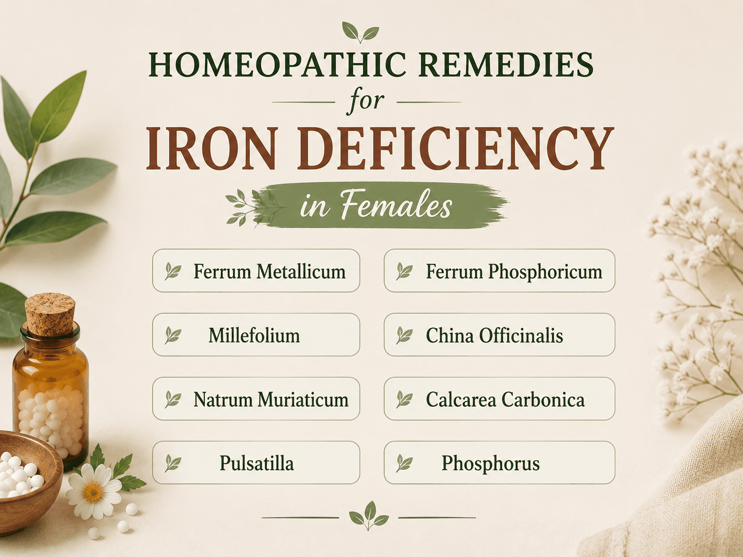 homeopathic remedies for iron deficiency in females